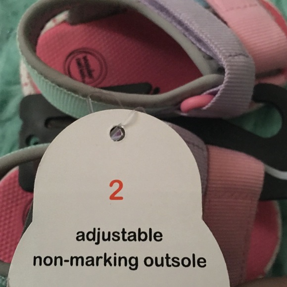 NWT Wonder Nation Baby Girl Colorblock Summer Sport Sandals Size 2 - Picture 9 of 10